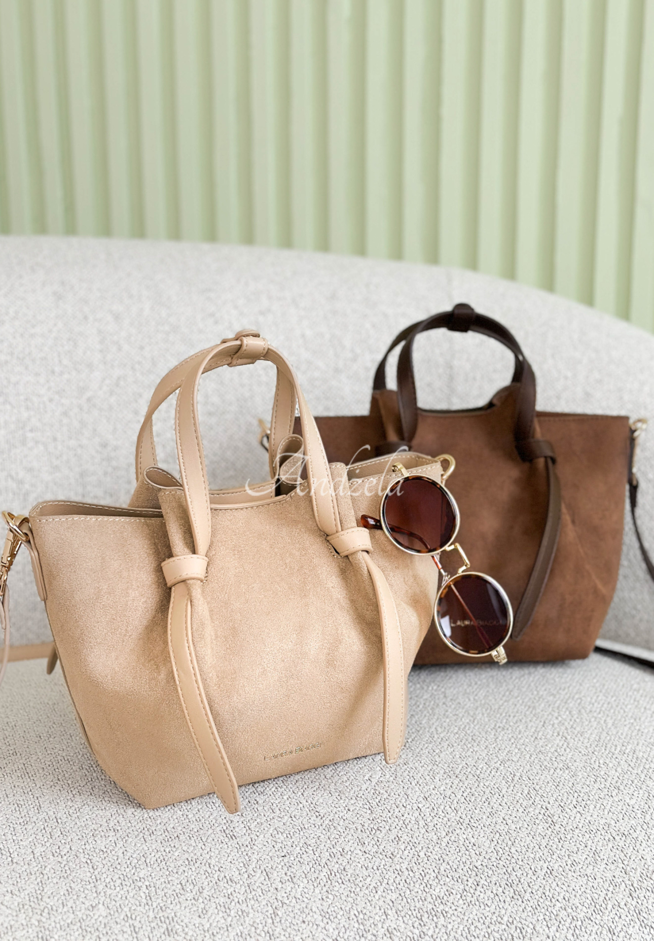 Wildledertasche Beatrice Beige