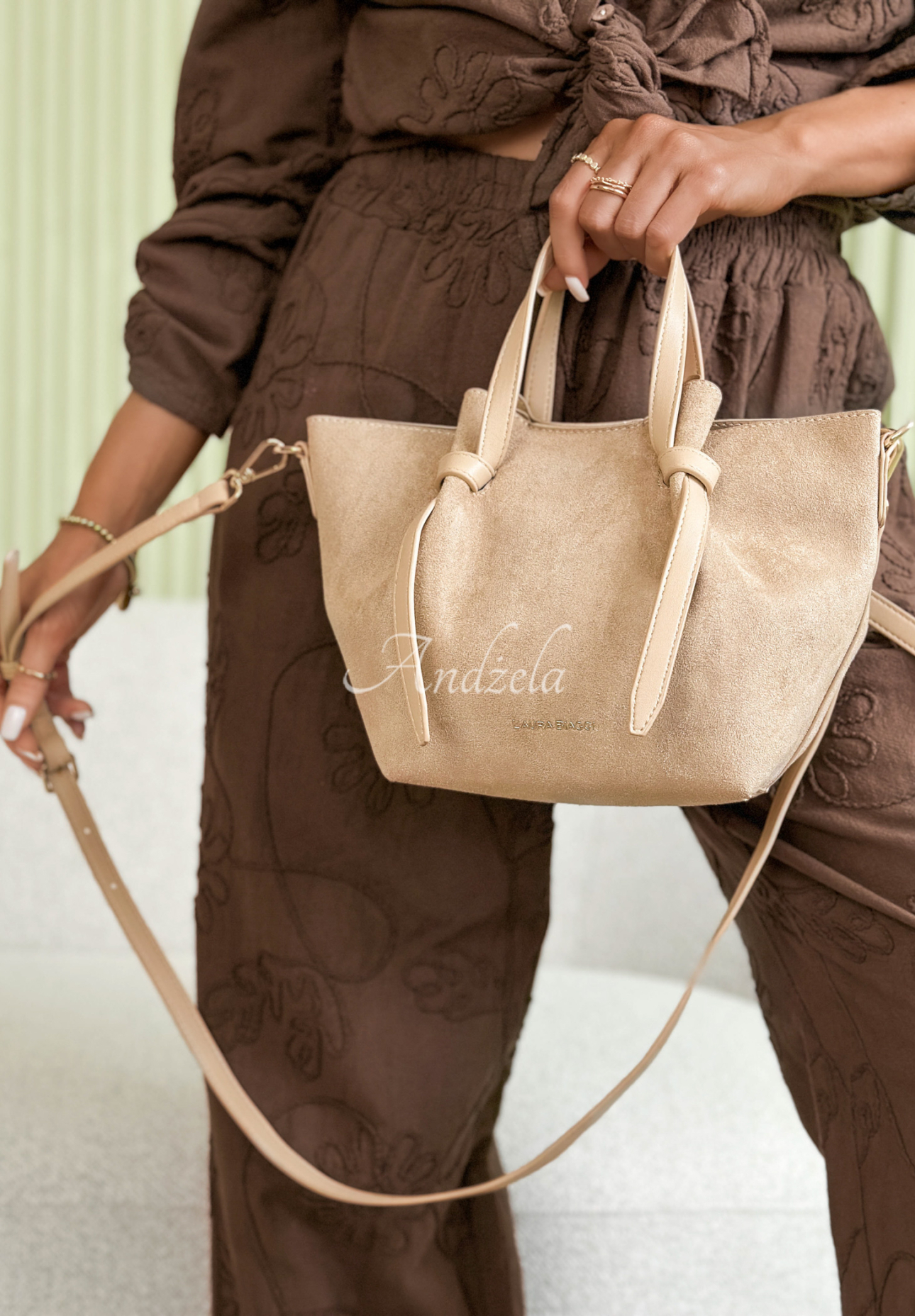 Wildledertasche Beatrice Beige