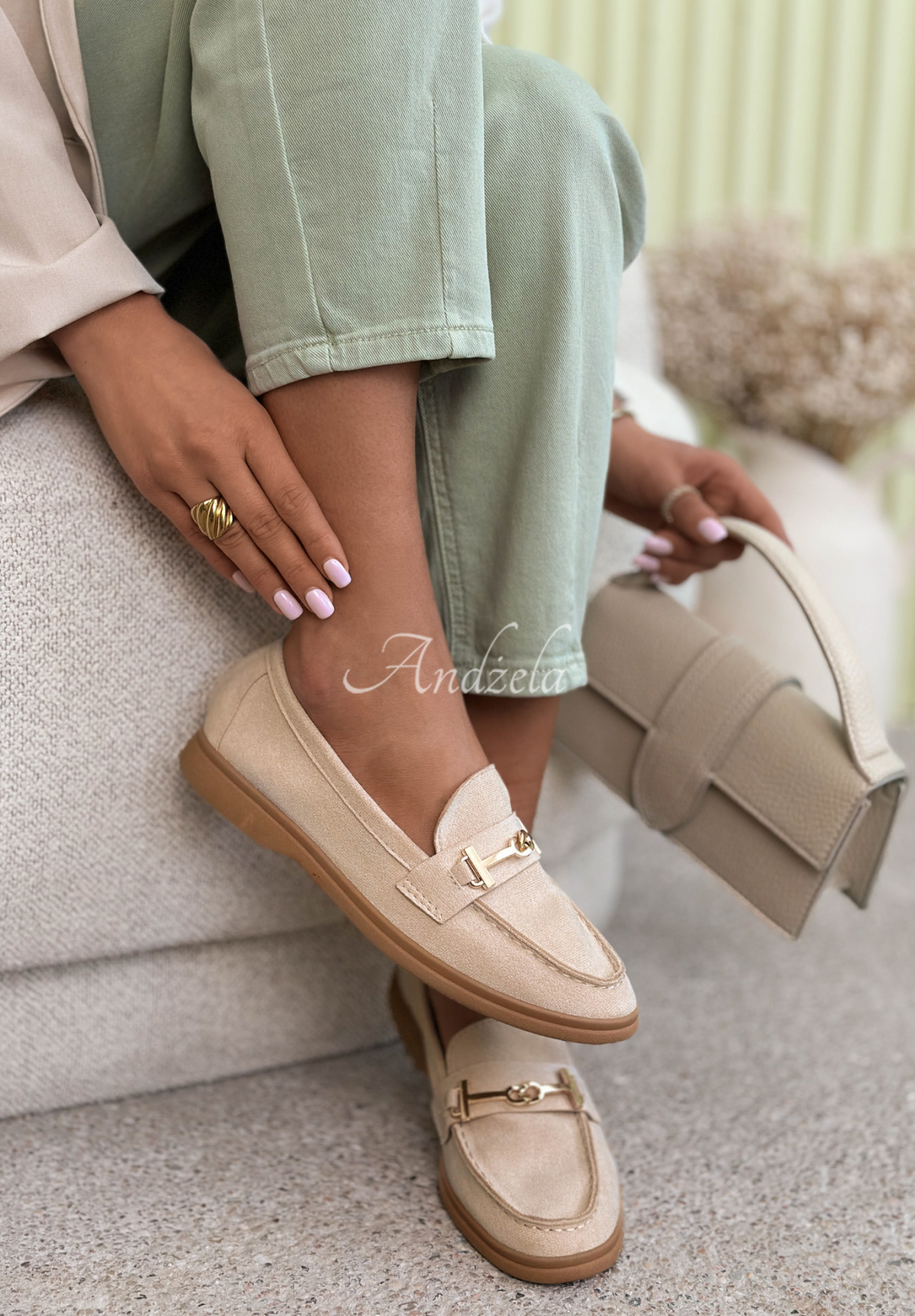 Wildledermokassins Spirit Rebirth Hell Beige