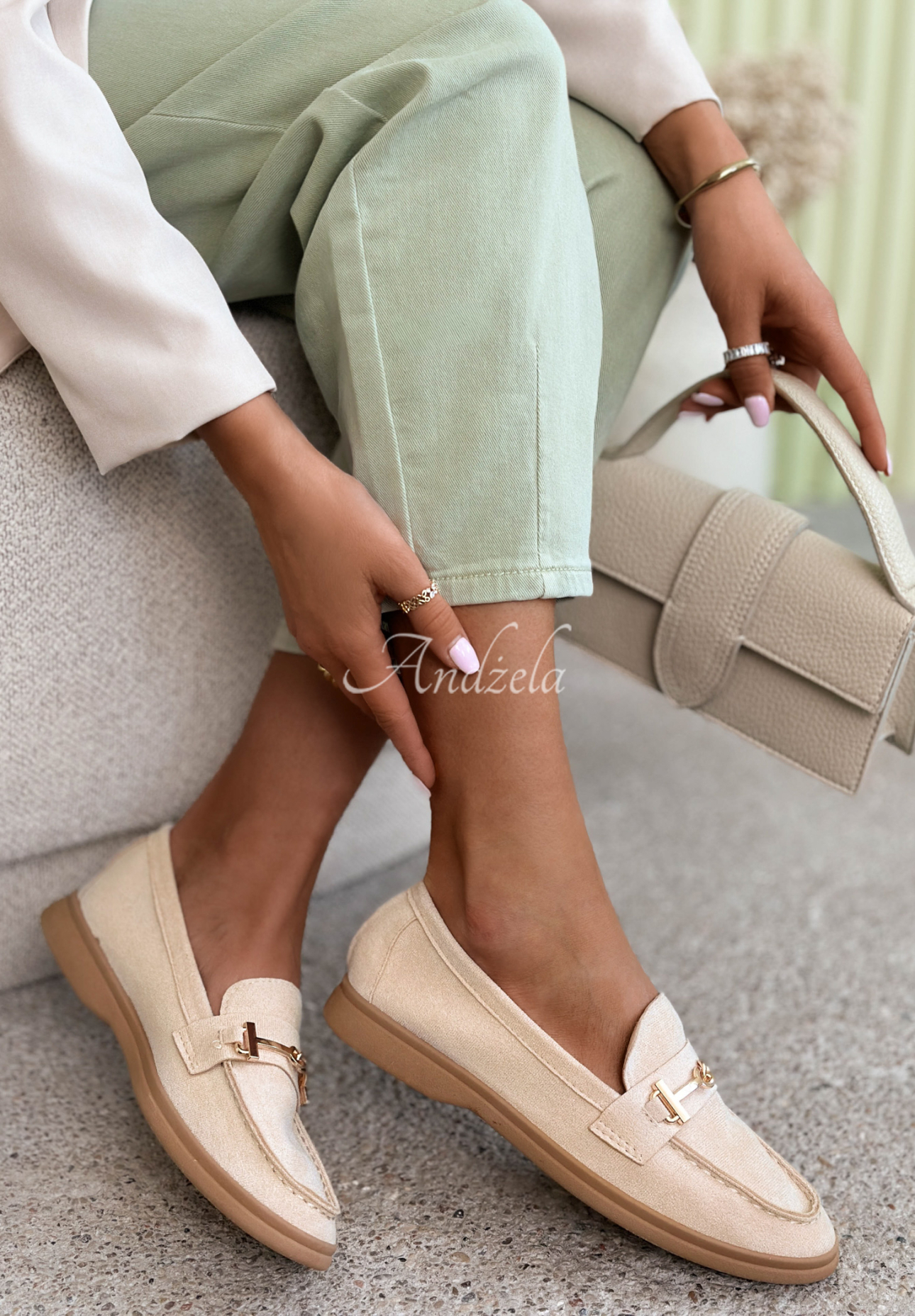 Wildledermokassins Spirit Rebirth Hell Beige