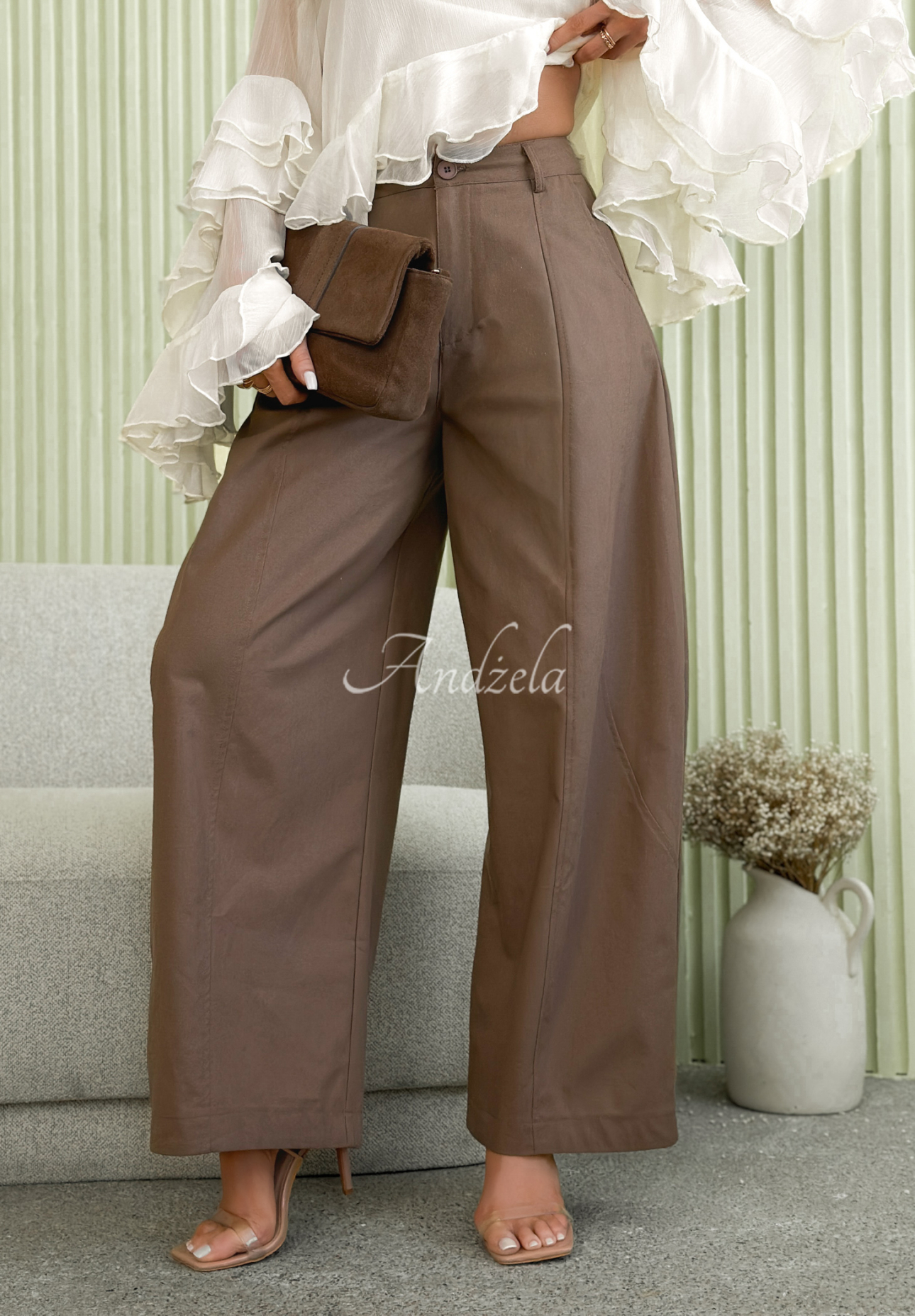 Leinen-Ballonhose Serenella Camel