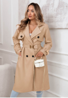 Długi Mantel z paskiem Changing Of Seasons Beige