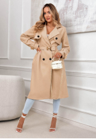 Długi Mantel z paskiem Changing Of Seasons Beige
