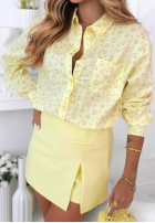 Bawełniana koszula w kwiaty Marbella żółta