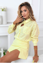 Bawełniana Hemd w kwiaty Marbella Gelb