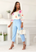 Leicht Pullover w kwiaty Octavia Ecru