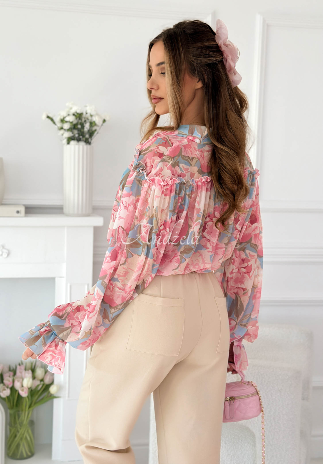 Elegante Zigarettenhose aus Viskose Laura Beige