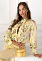 Kwiecista Hemd z żabotem Miriam Pistaziengrün