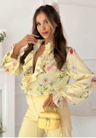 Kwiecista Hemd z żabotem Miriam Pistaziengrün