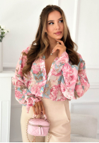 Wzorzysta Hemd z falbankami Annette Rosa