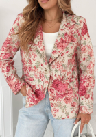 Żakardowa Blazer w kwiaty Catarina Rosa