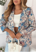 Żakardowa Blazer w kwiaty Catarina Rosa