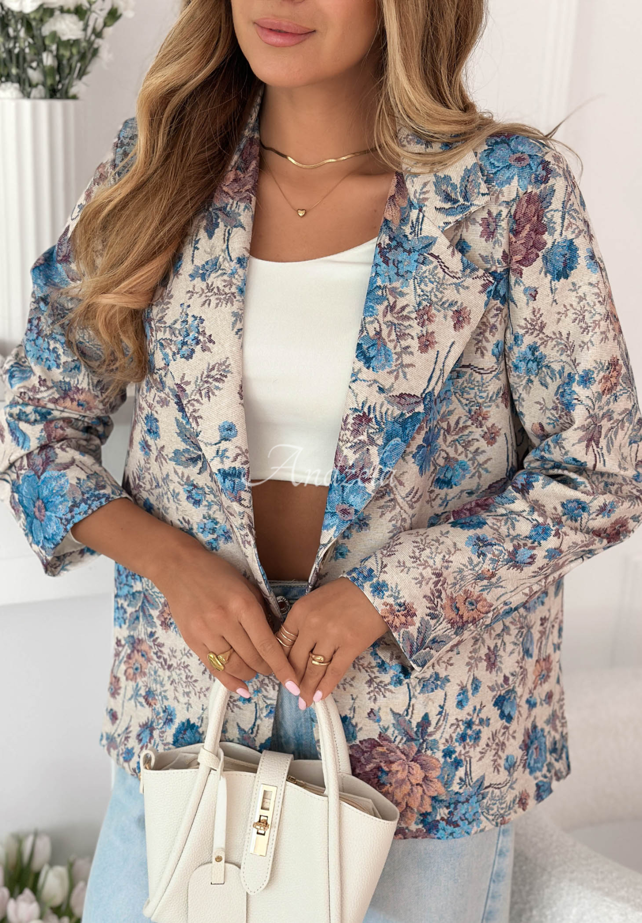 Blazer mit Blumenmuster Catarina Blau