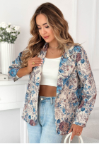 Żakardowa Blazer w kwiaty Catarina Rosa