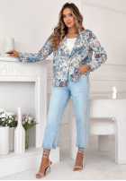 Żakardowa Blazer w kwiaty Catarina Rosa