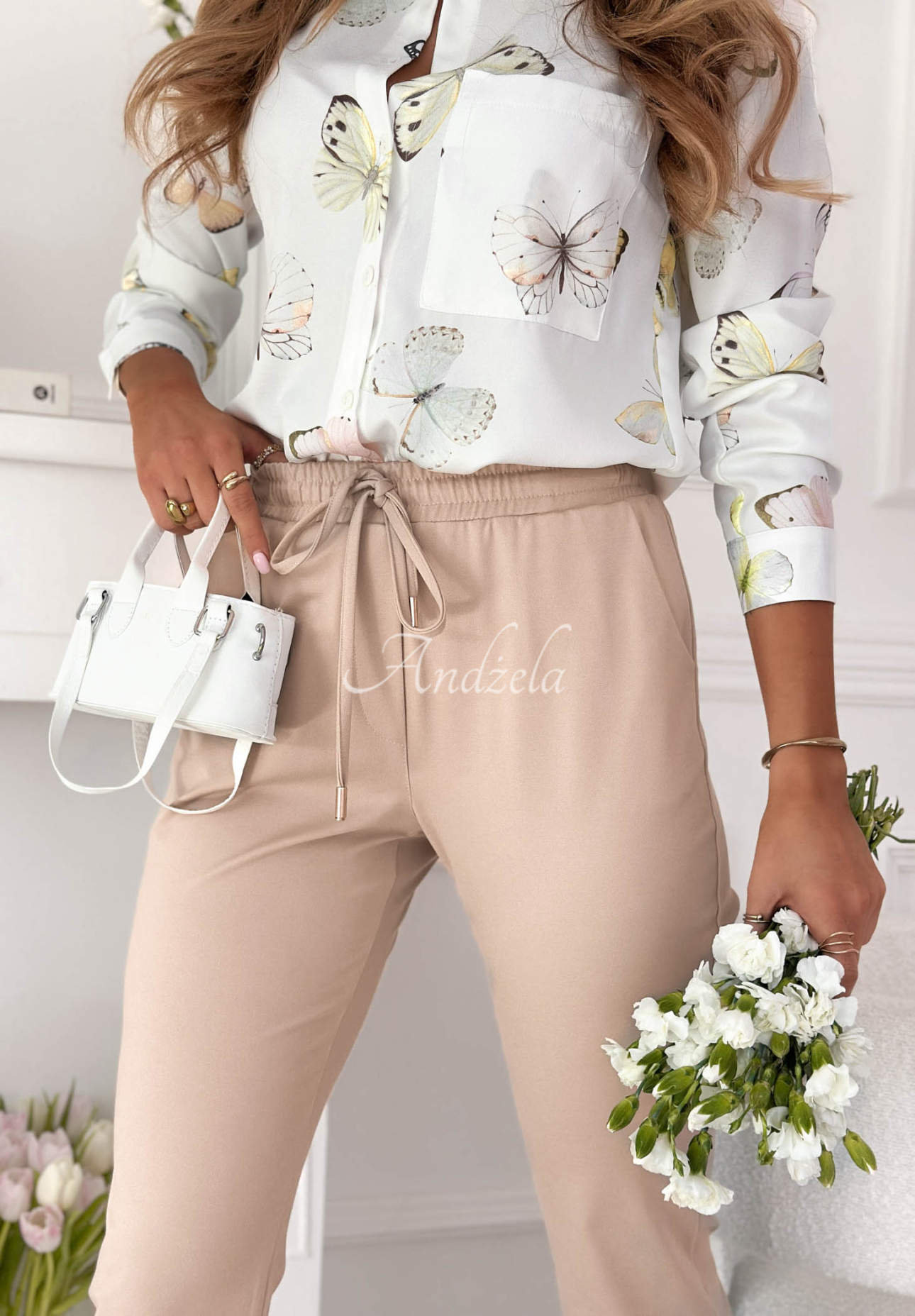 Stoffhose aus Viskose Do You Remember Beige