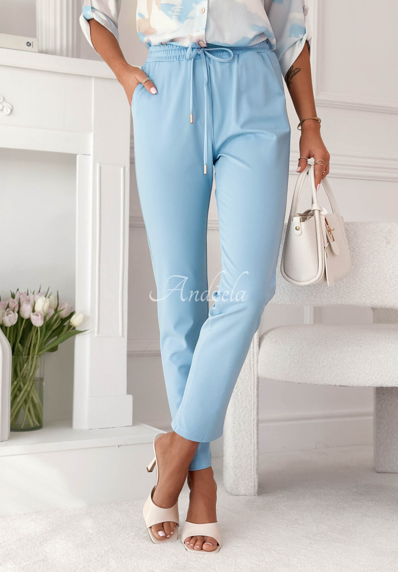 Stoffhose aus Viskose Do You Remember Himmelblau