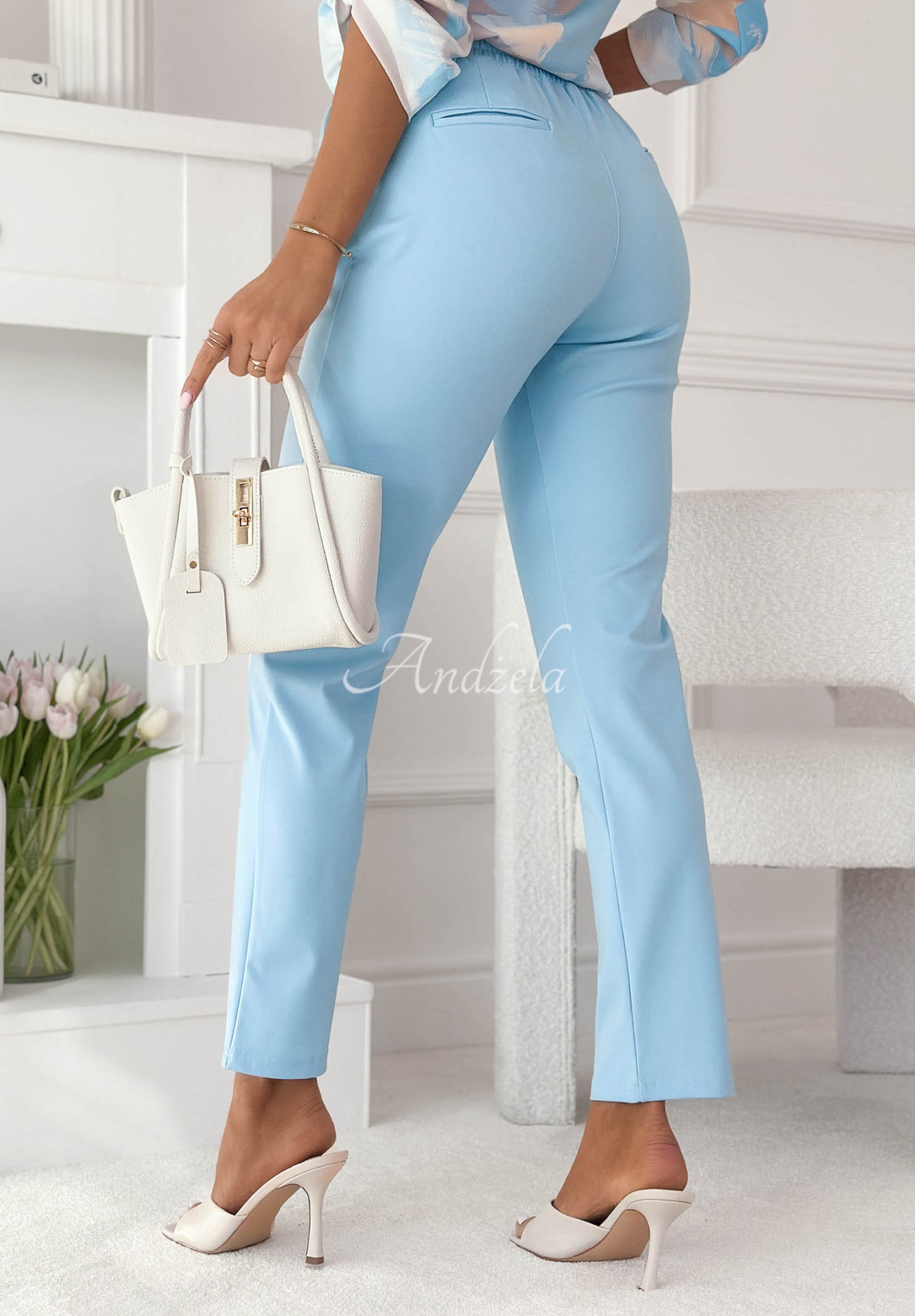 Do You Remember blue viscose fabric pants