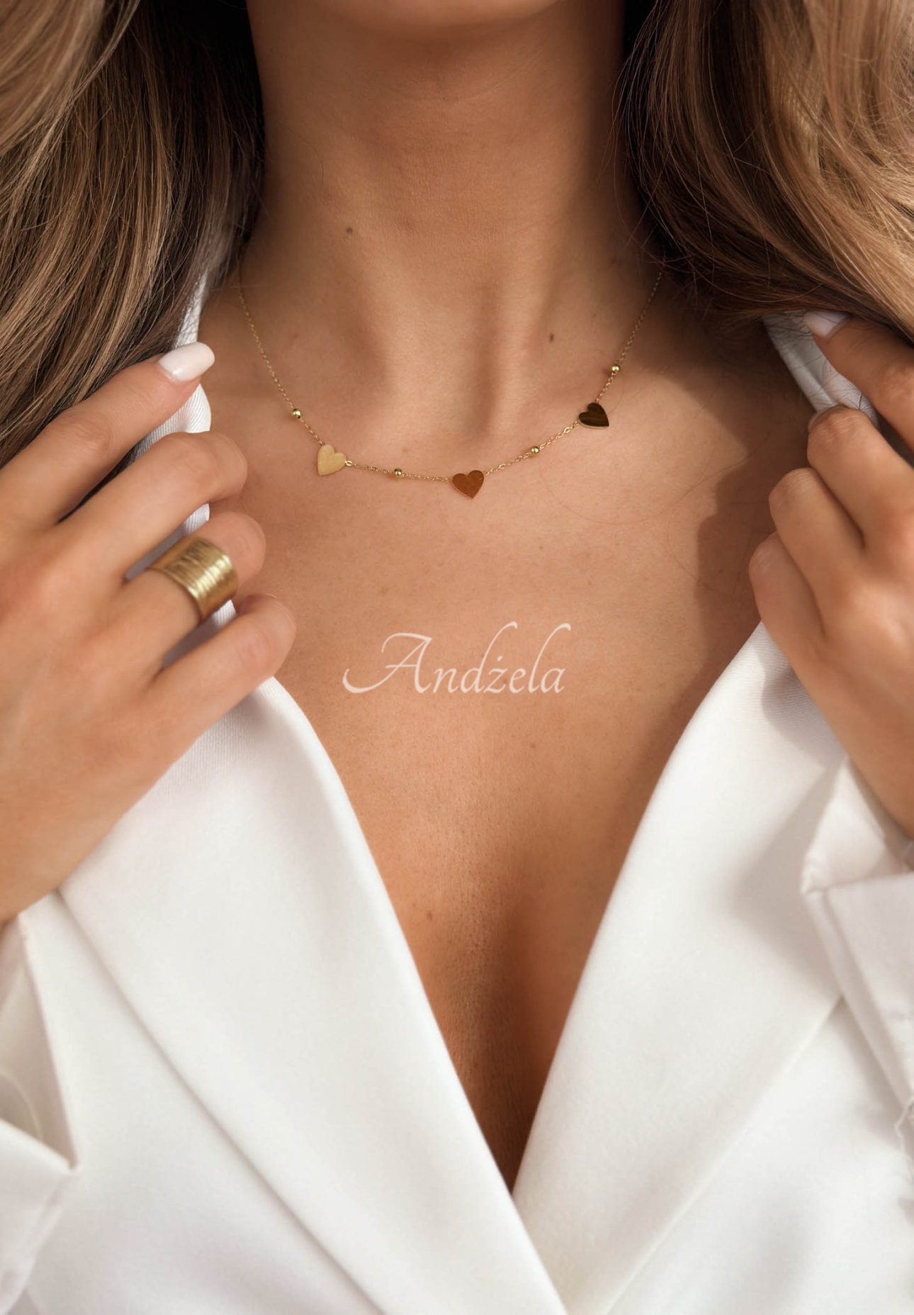 Halskette mit Herzen Golden Heart Gold