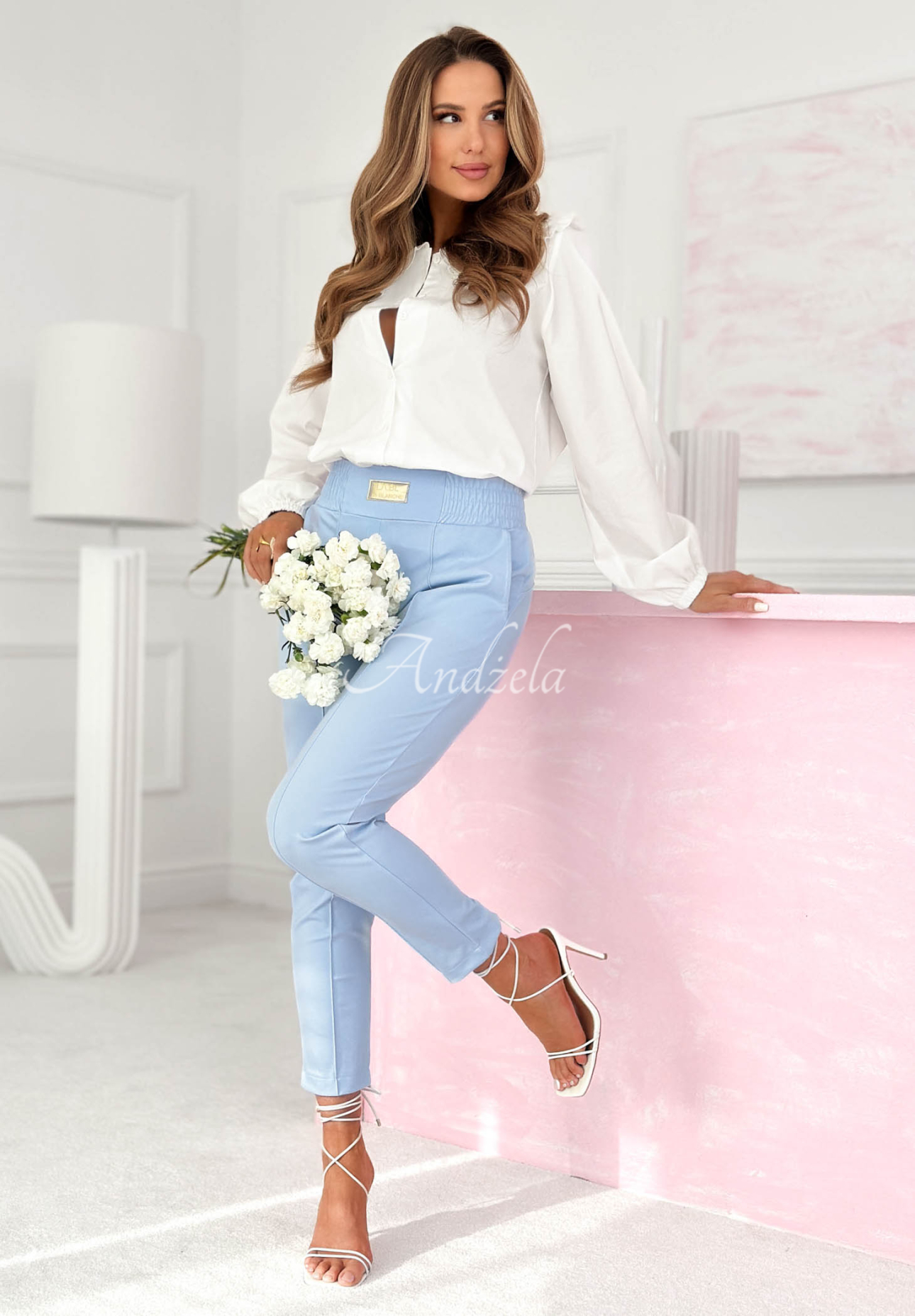 Martha ecru viscose shirt with decorative collar