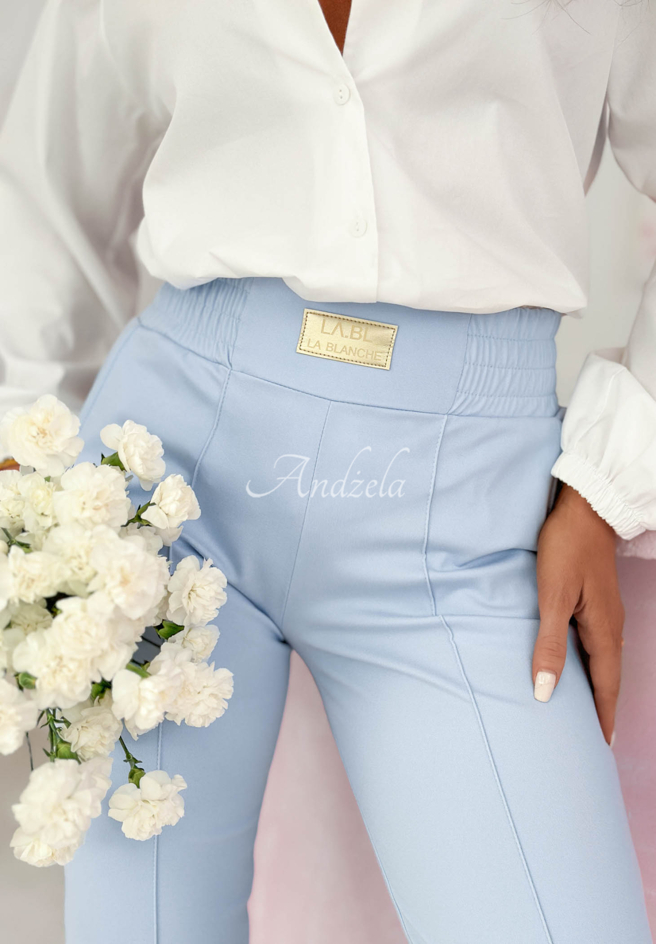 Stoff Hosen Pretty On Point Himmelblau