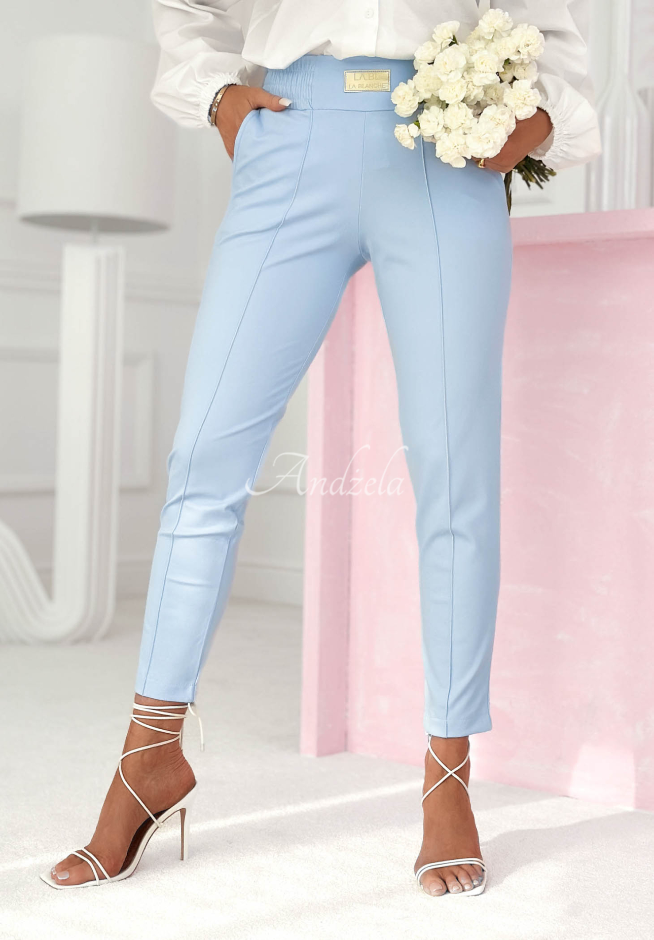 Pretty On Point fabric pants, light blue II