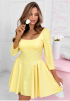 Rozkloszowana Kleid mini z kwadratowym dekoltem Good Luck Baby Rosa