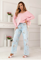 Hose Jeans dzwony w kwiaty Lizzie Blau