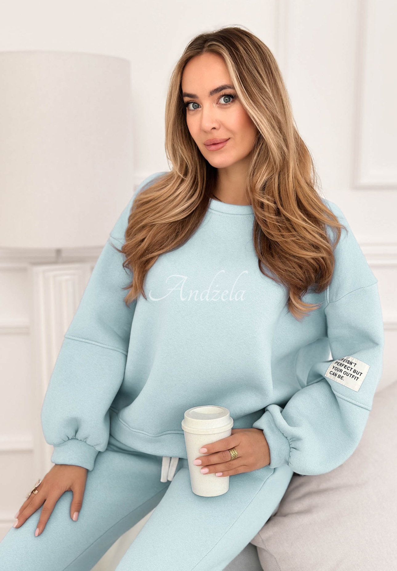 Baumwoll-Trainingsanzug Fits Me Perfectly Hellblau