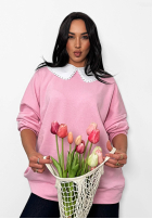 Sweatshirt z wiązanym kołnierzykiem La Milla Kimberly Rosa
