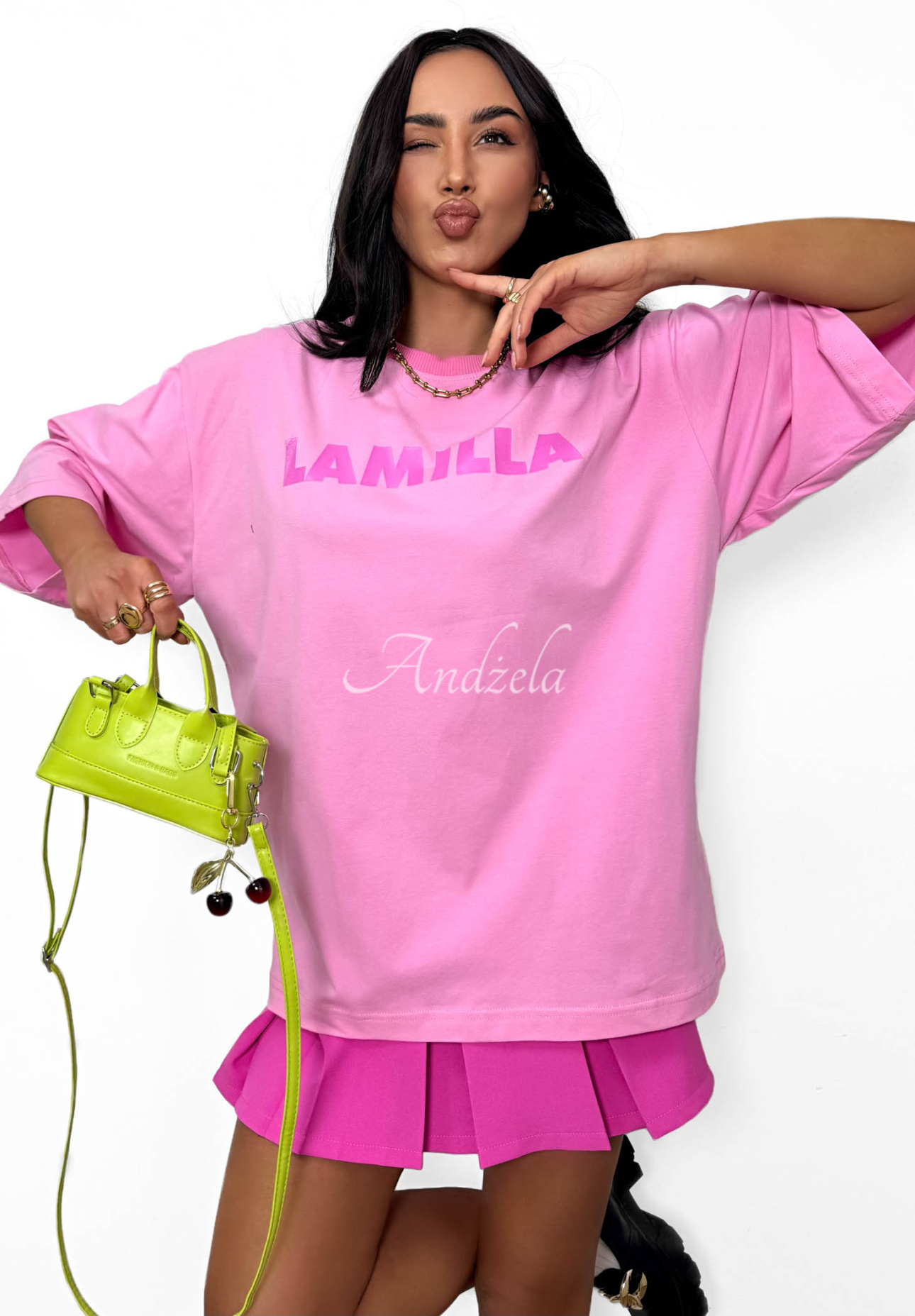 Oversize-T-Shirt aus Viskose La Milla Sophia Rosa