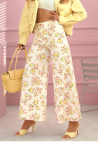 Jeans Rock midi w kwiaty La Flora Weiß