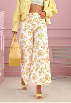 Jeans Rock midi w kwiaty La Flora Weiß