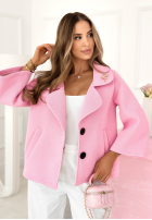 Krótki płaszcz z kołnierzem Maristella żółty