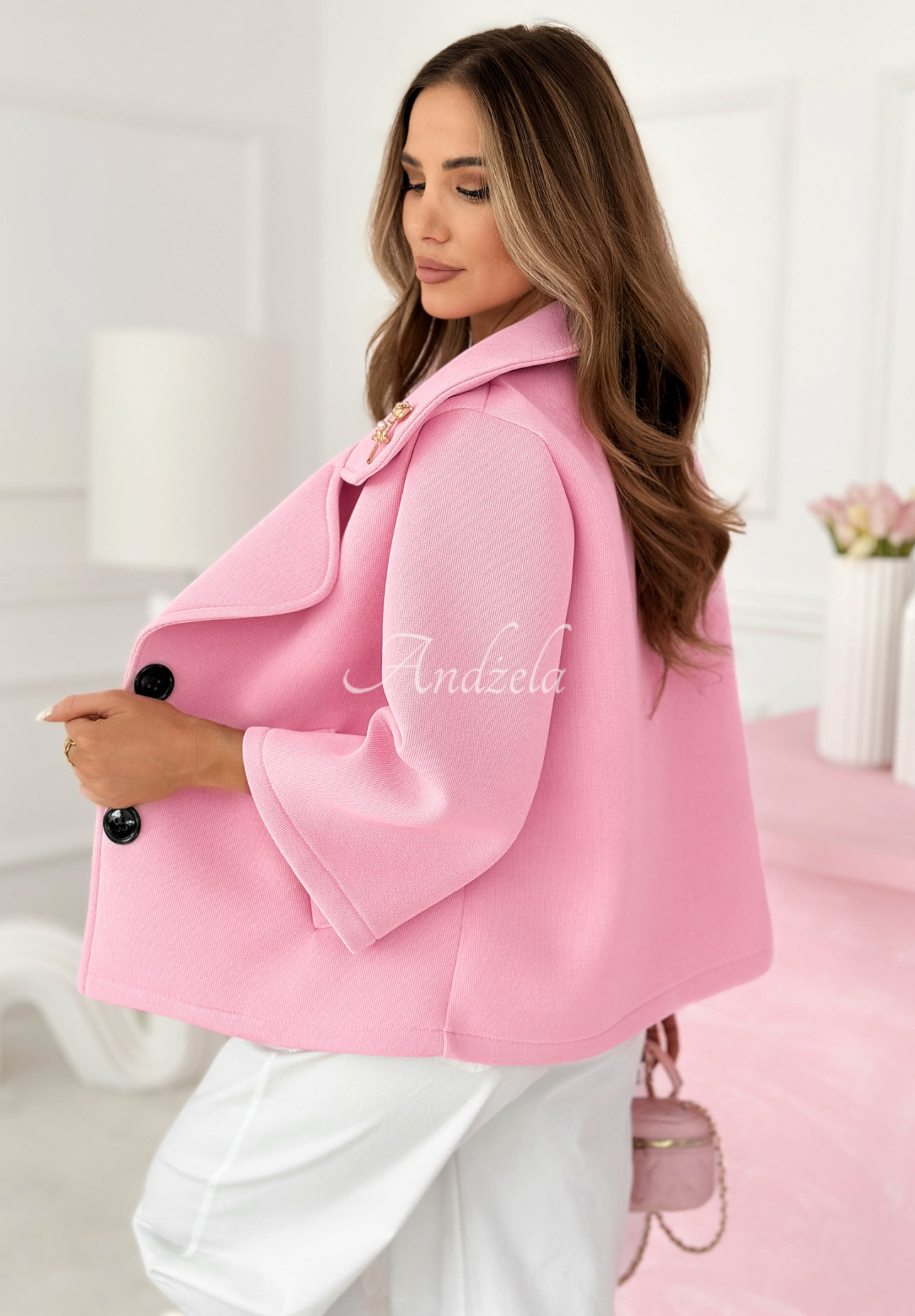 Kurzer Mantel mit Kragen Maristella Rosa