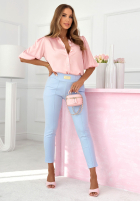 Hemd z bufiastymi rękawami Selena Pistaziengrün