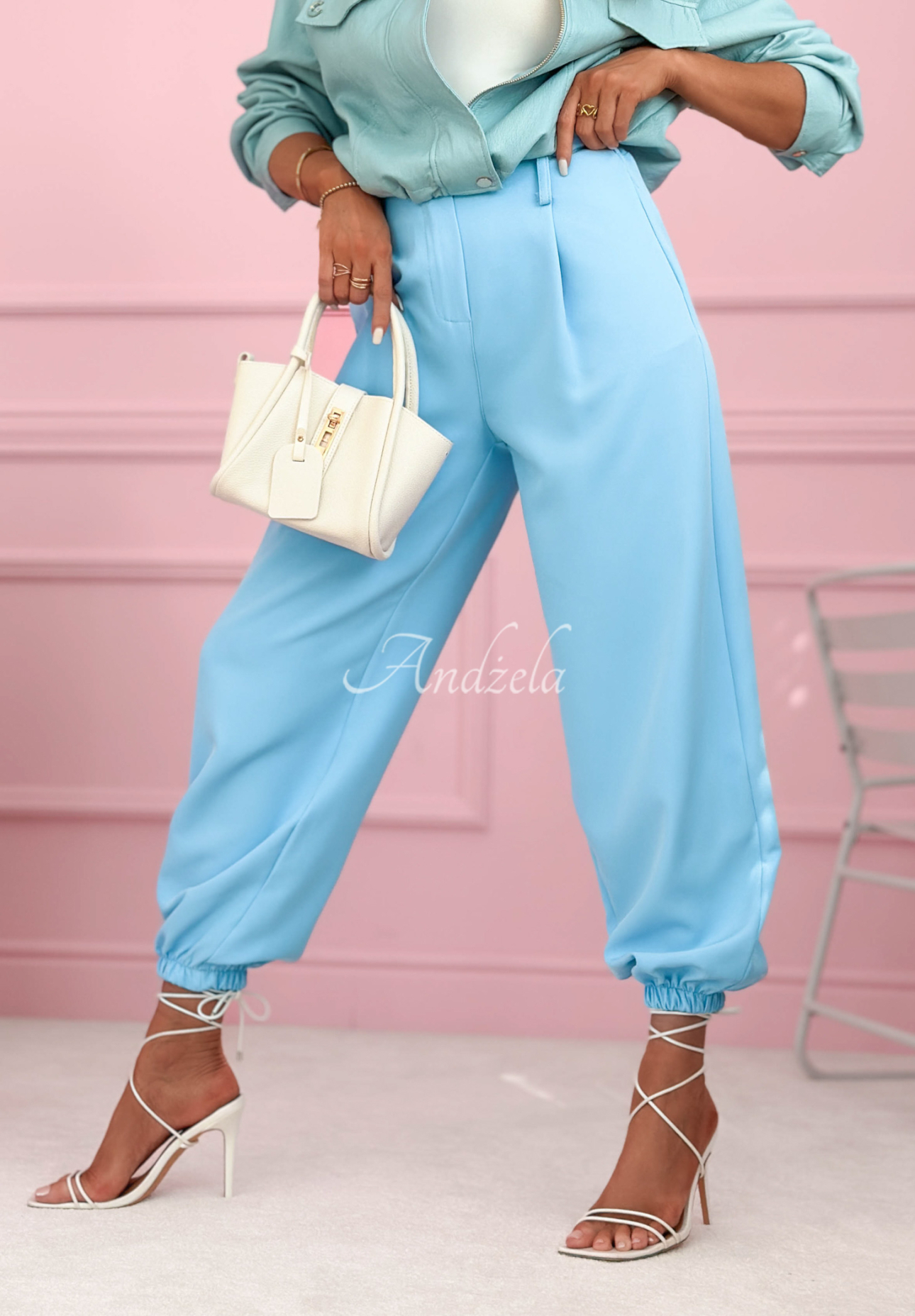 If You Want blue drawstring pants
