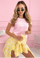 T-shirt z napisem Sempre Ti pudrowy róż