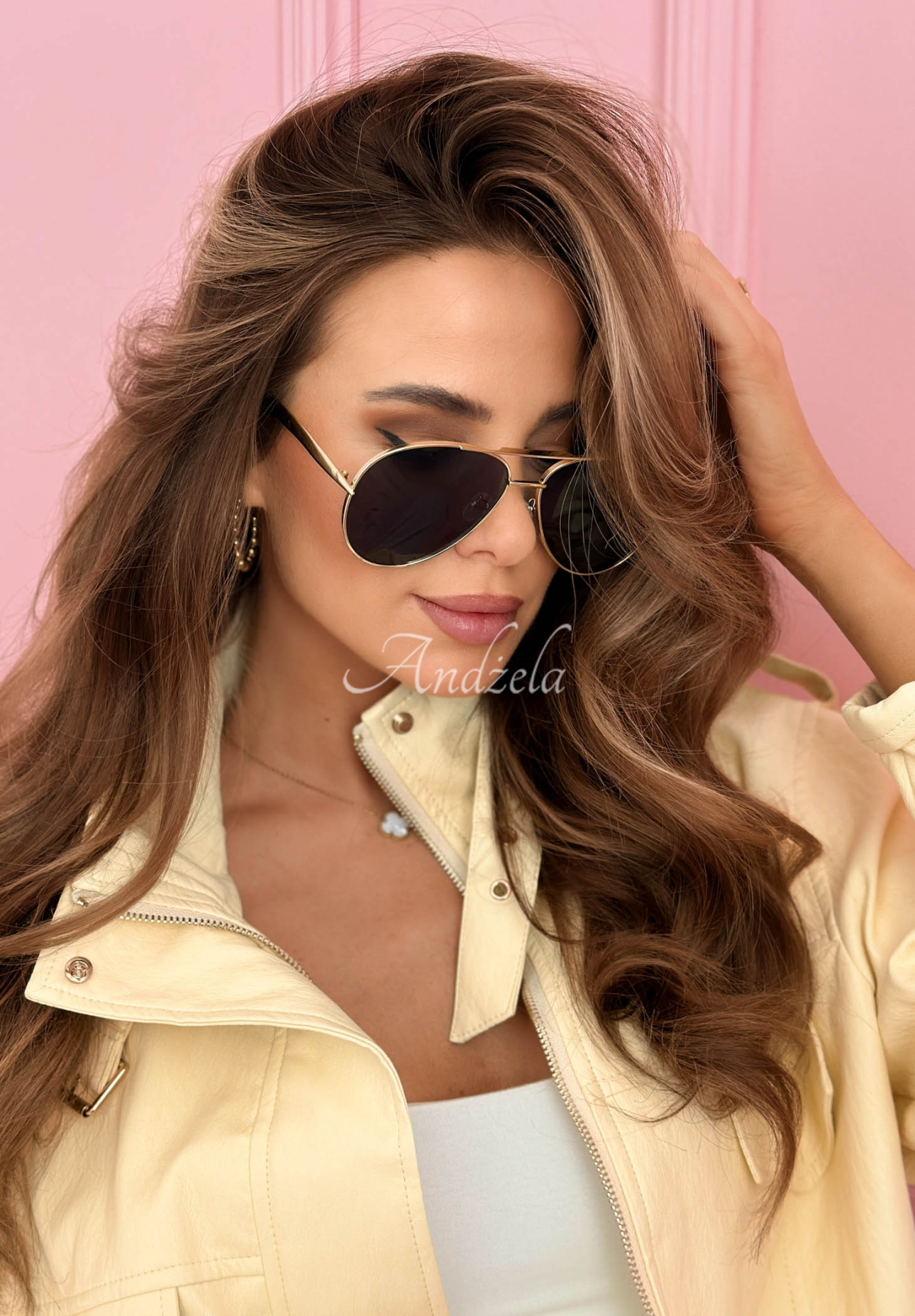 Sonnenbrille Saw It Twice Gold-Schwarz