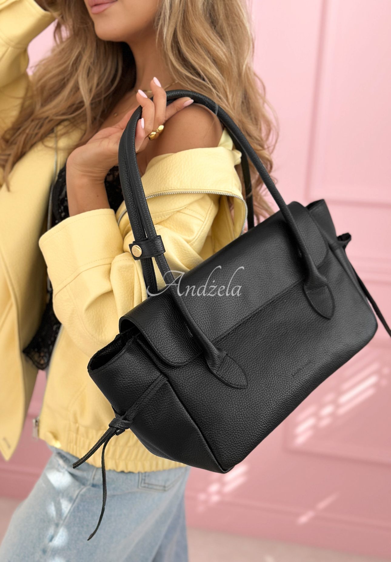 Patrice black leather handbag