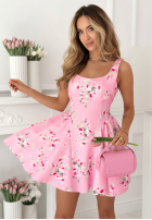 Rozkloszowana Kleid mini na ramiączkach Belladonna Ecru