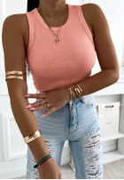 Prążkowany top na ramiączkach Callie ciemnoszary