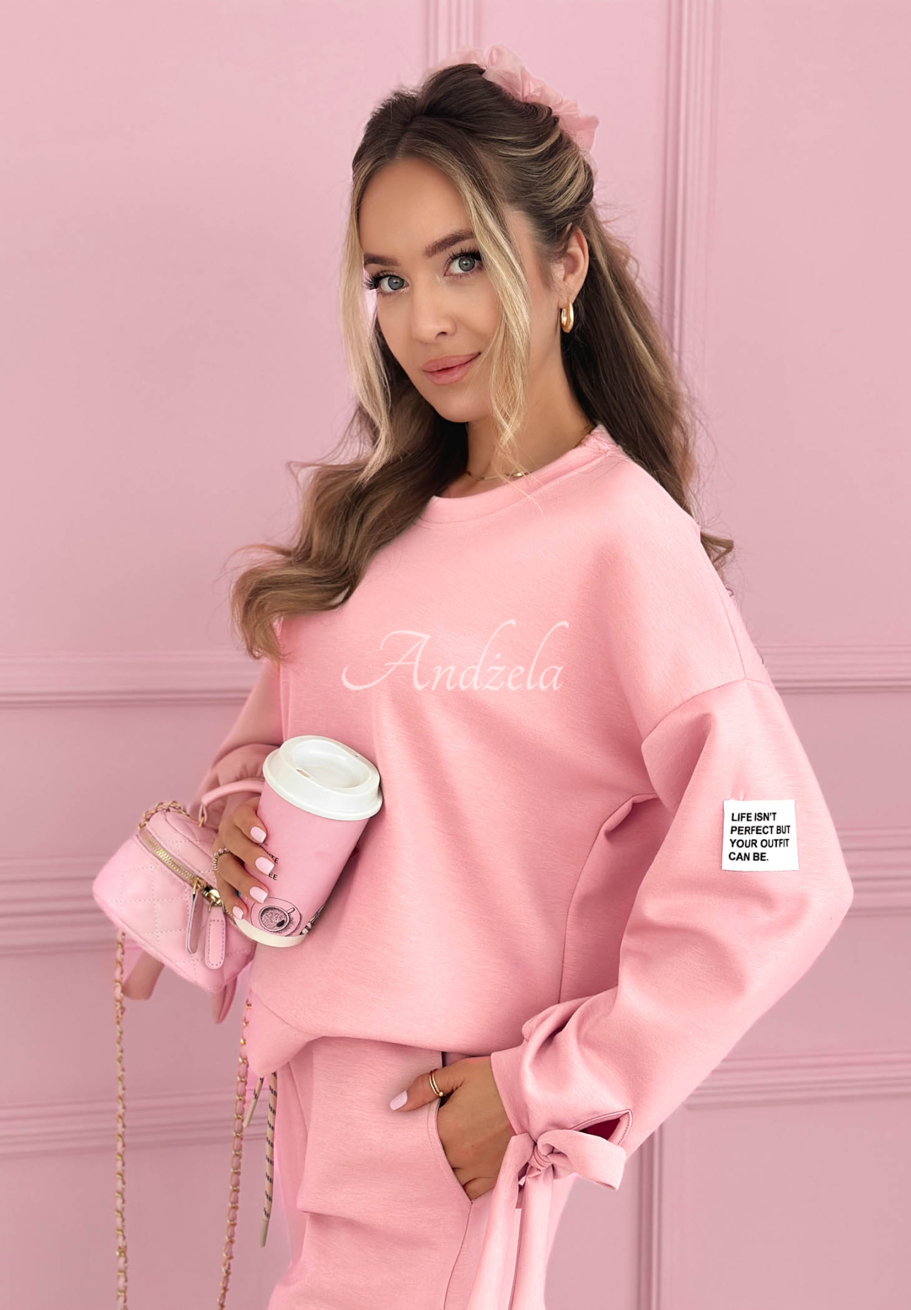 Peyton Pink Butter Viscose Sweatsuit Set