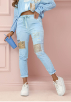 Hose z cekinami Love & Flowers Himmelblau