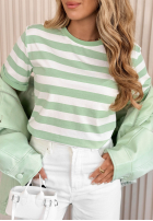 T-Shirt w paski Louise Beige-Schokoladenbraun