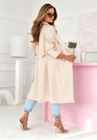 Długi zamszowy Mantel z paskiem Clarita Puderrosa