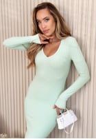 Prążkowana sukienka midi Marcella czekoladowa