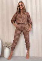 Wzorzysty Set Hemd i Hose Agnes Schokoladenbraun
