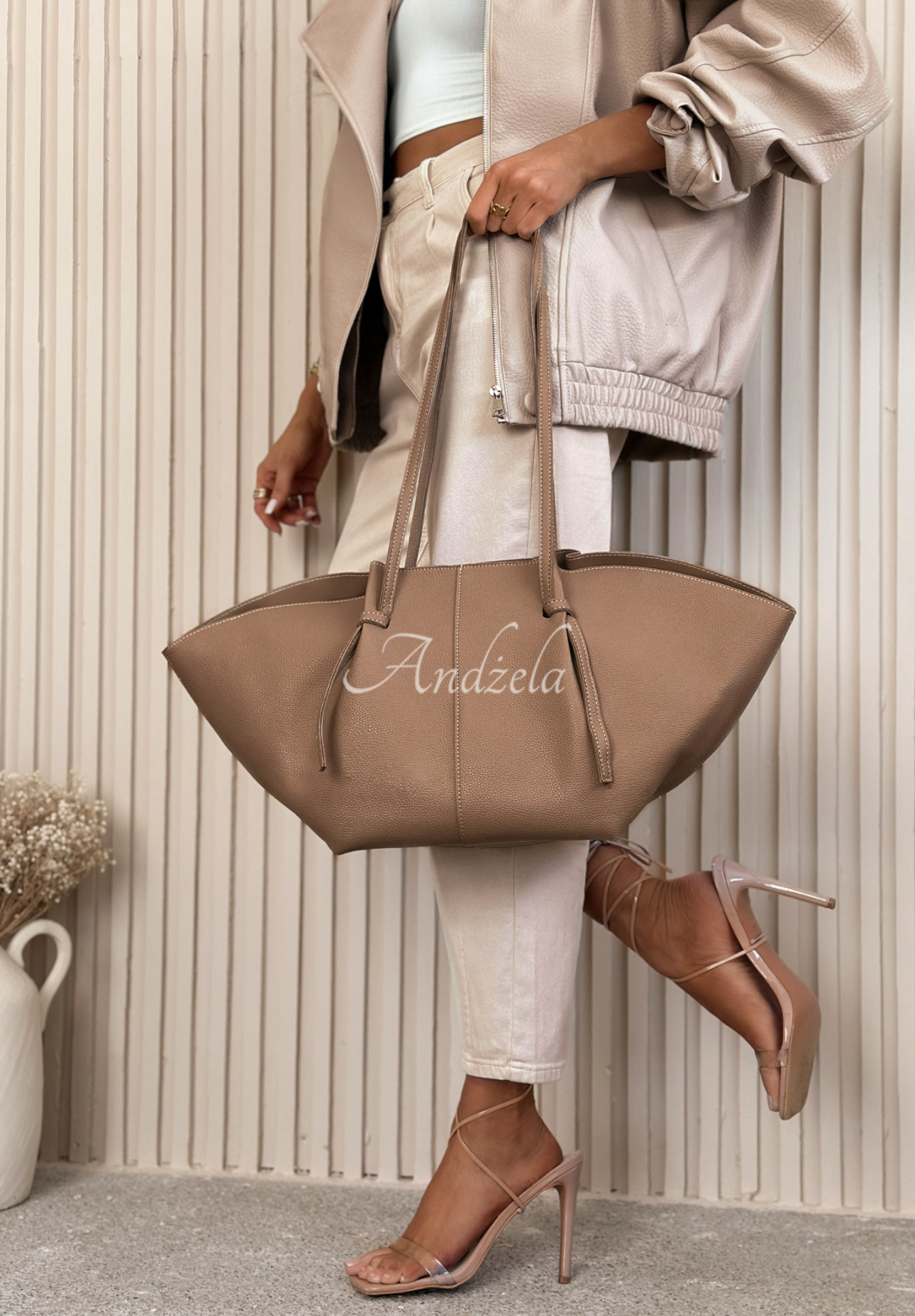 Ledertasche Only For You Mokkafarben