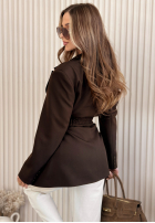 Blazer z wiązaniem She Believed It Schokoladenbraun